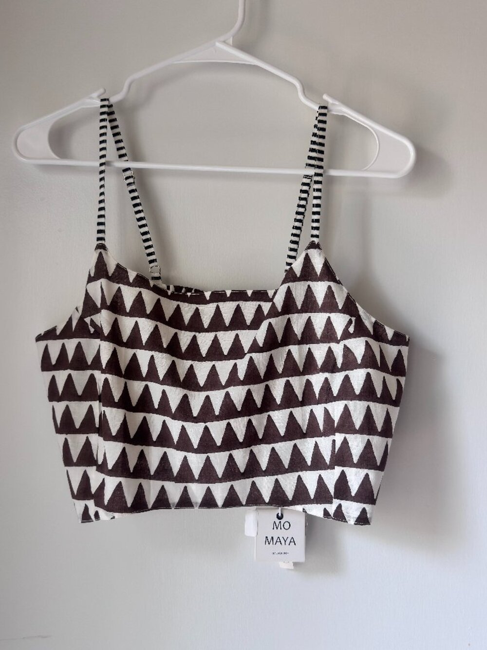 Mo Maya Tara Bra Top Geometric Print Handmade Cami - NWT Size L/XL